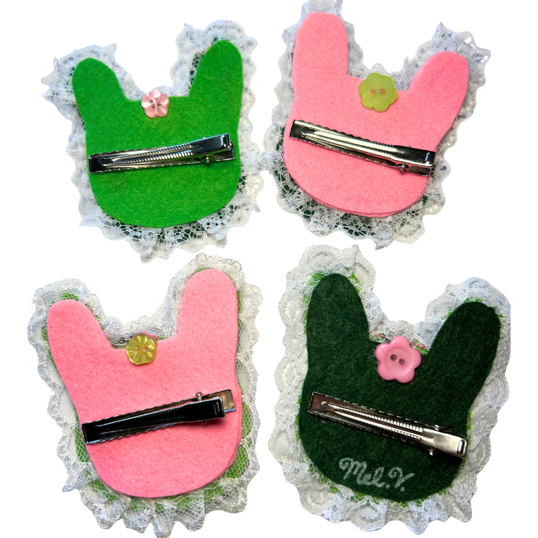 Lucky Clover Bunny Felt Hair Clip