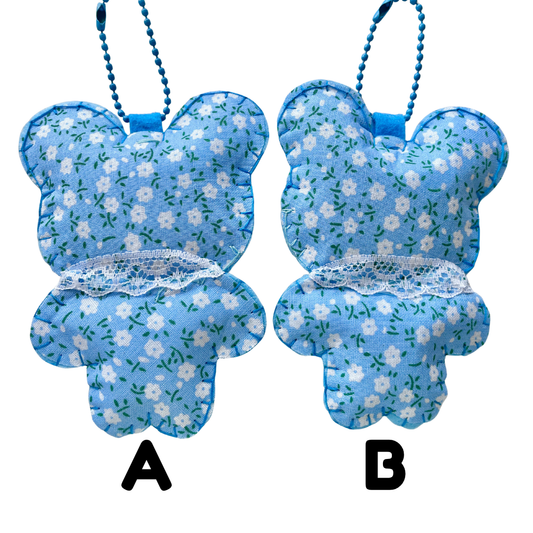 Handmade Blue Boba Bear Felt Keychain