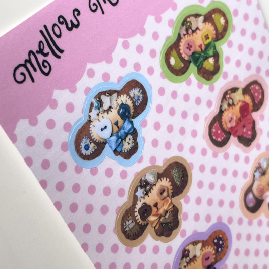Mini Patchwork Monkey Sticker Sheet