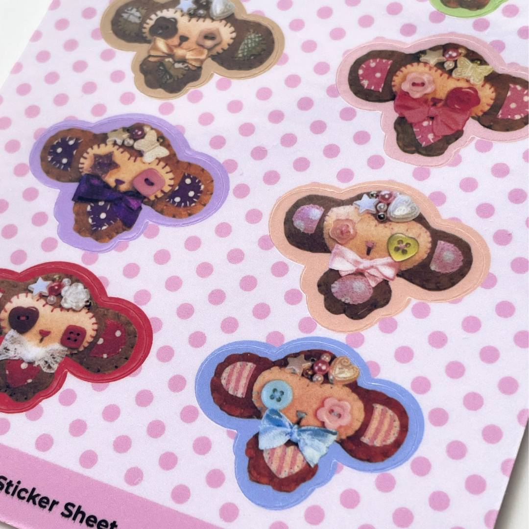 Mini Patchwork Monkey Sticker Sheet
