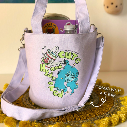 Cute and Hydrated Canvas Bucket Bag