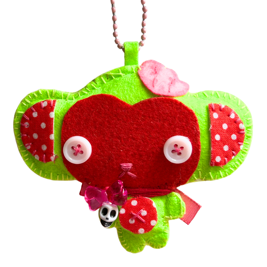 Zombie Monkey Felt Keychain