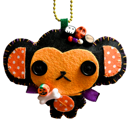 Spooky Monkey Felt Keychain
