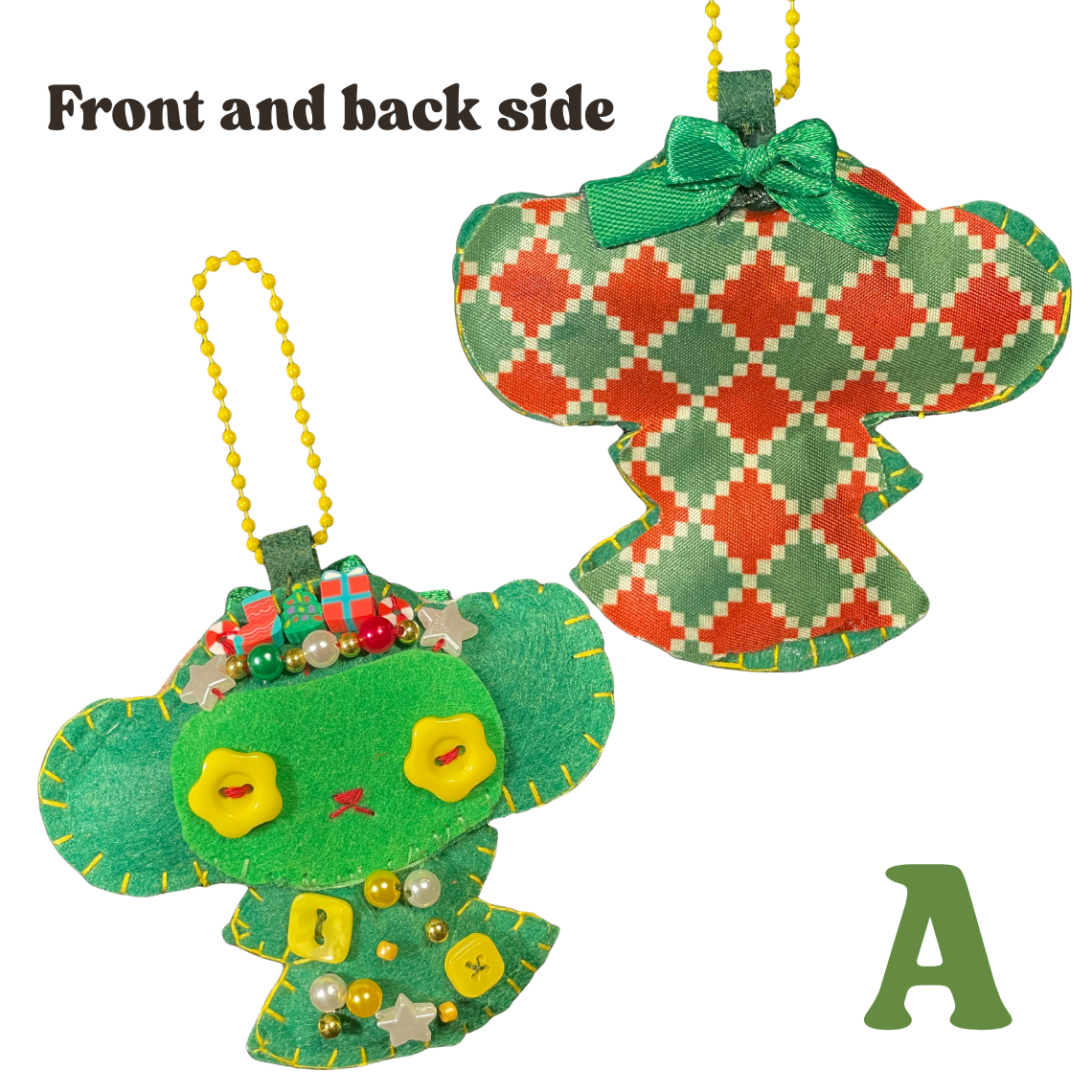 Christmas Monkey Felt Keychain