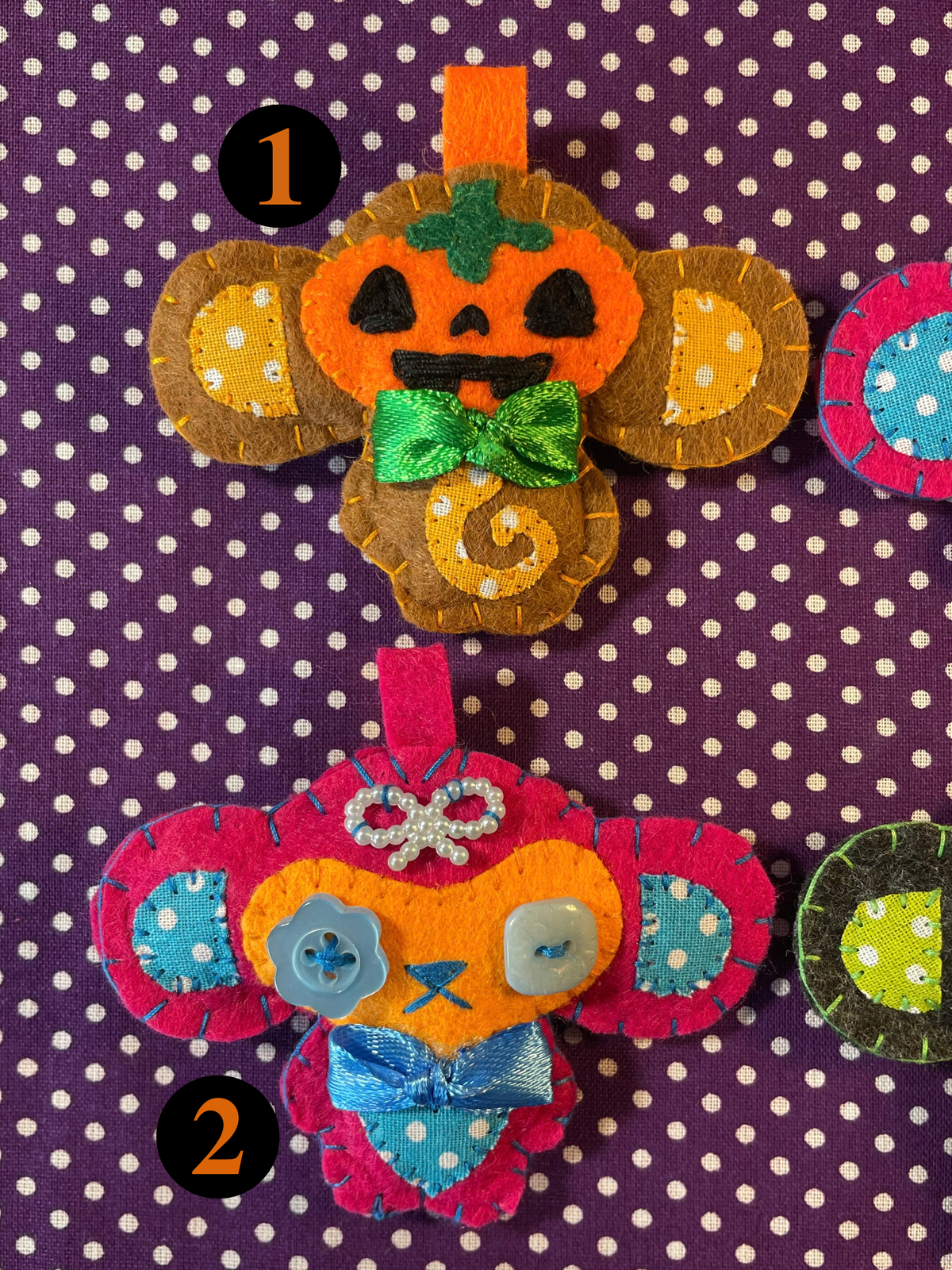 Halloween Themed (Pt.2) Felt Monkeys Keychain