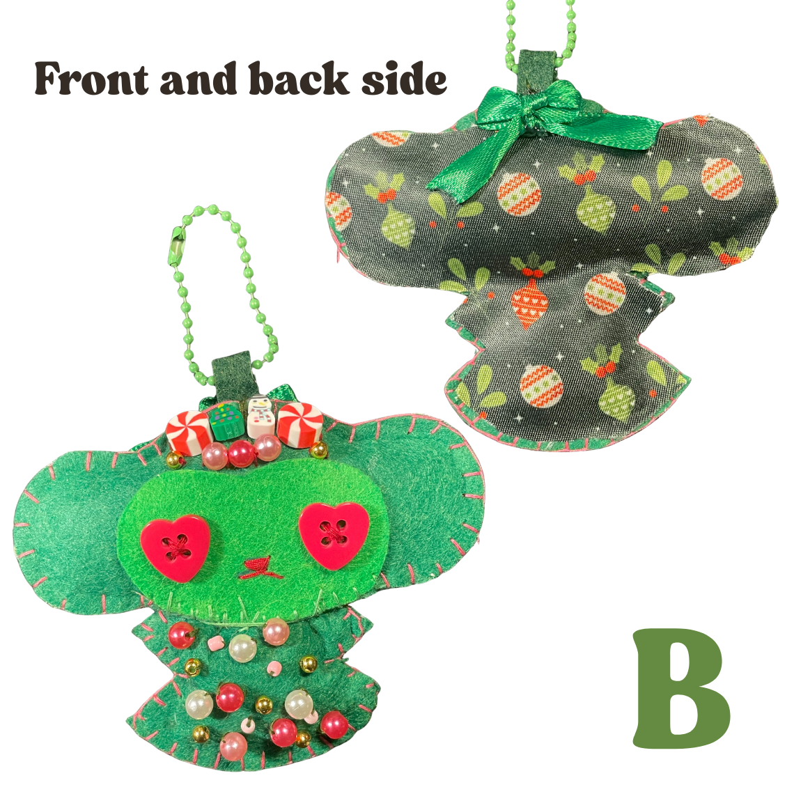 Christmas Monkey Felt Keychain