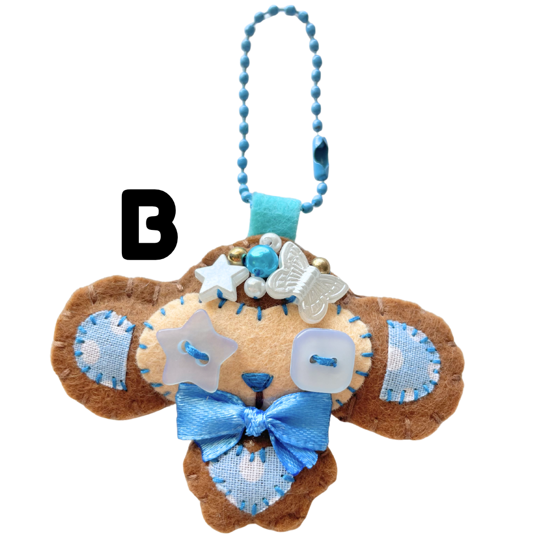 Handmade Kawaii Monkey Felt Keychain