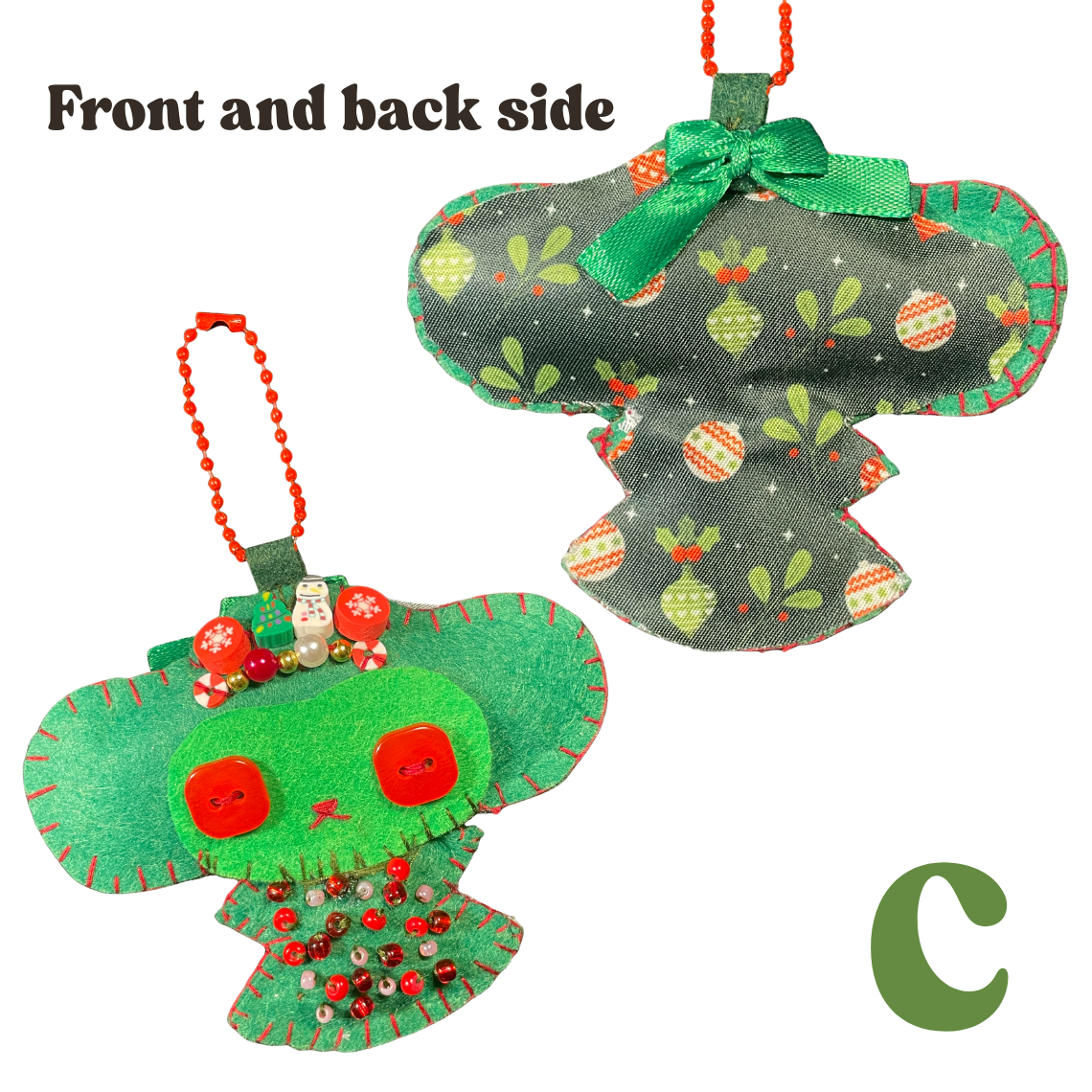 Christmas Monkey Felt Keychain