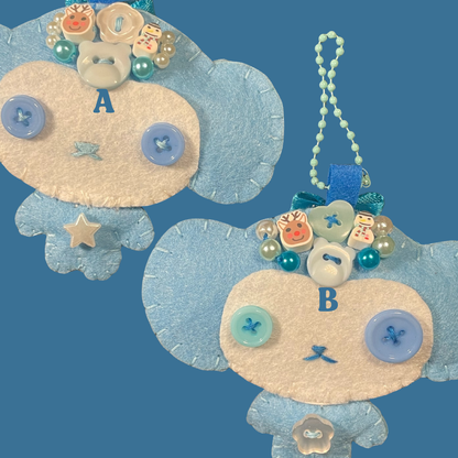 Snow Monkey Felt Keychain