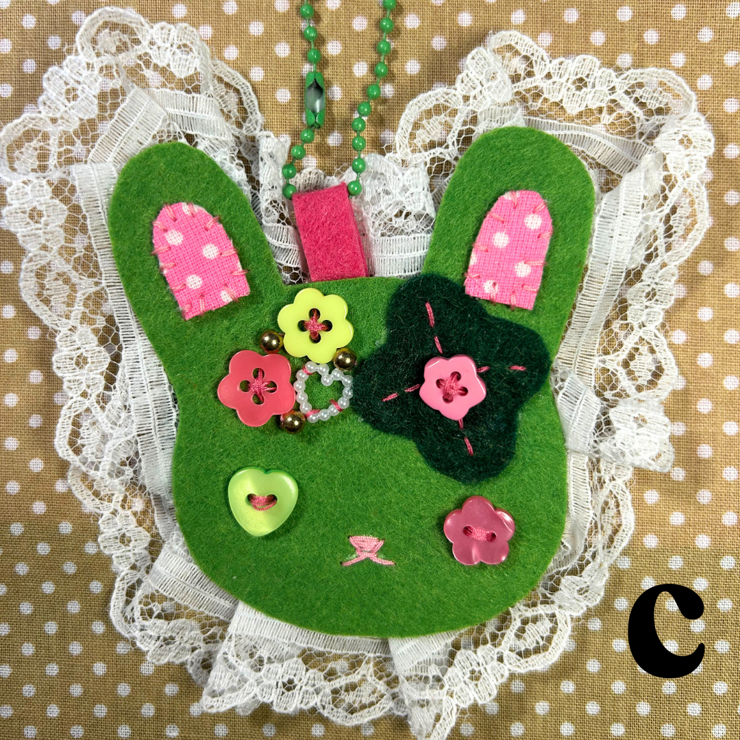 Baddie Bunny Felt Keychain