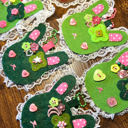 Baddie Bunny Felt Keychain