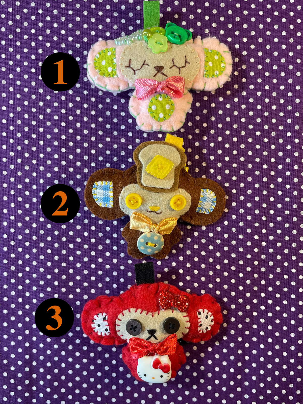 Cute Felt Monkey Keychain