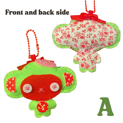 Zombie Monkey Felt Keychain