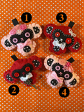 Red and Pink Felt Monkeys Keychain