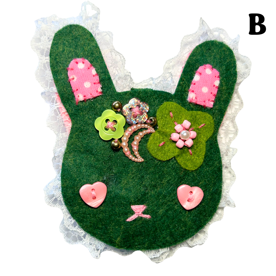 Lucky Clover Bunny Felt Hair Clip