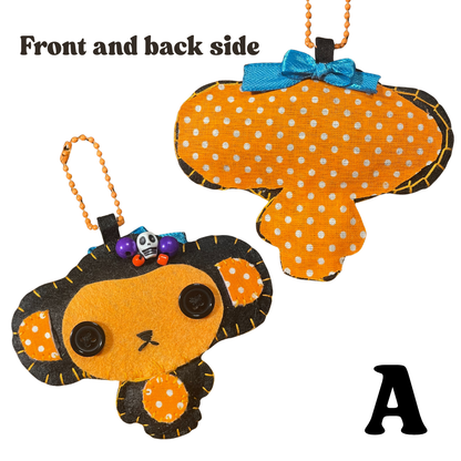 Spooky Monkey Felt Keychain