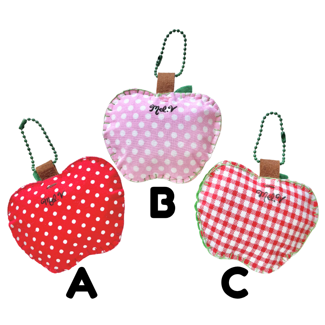 Handmade Patchwork Apple Monkey Felt Keychain
