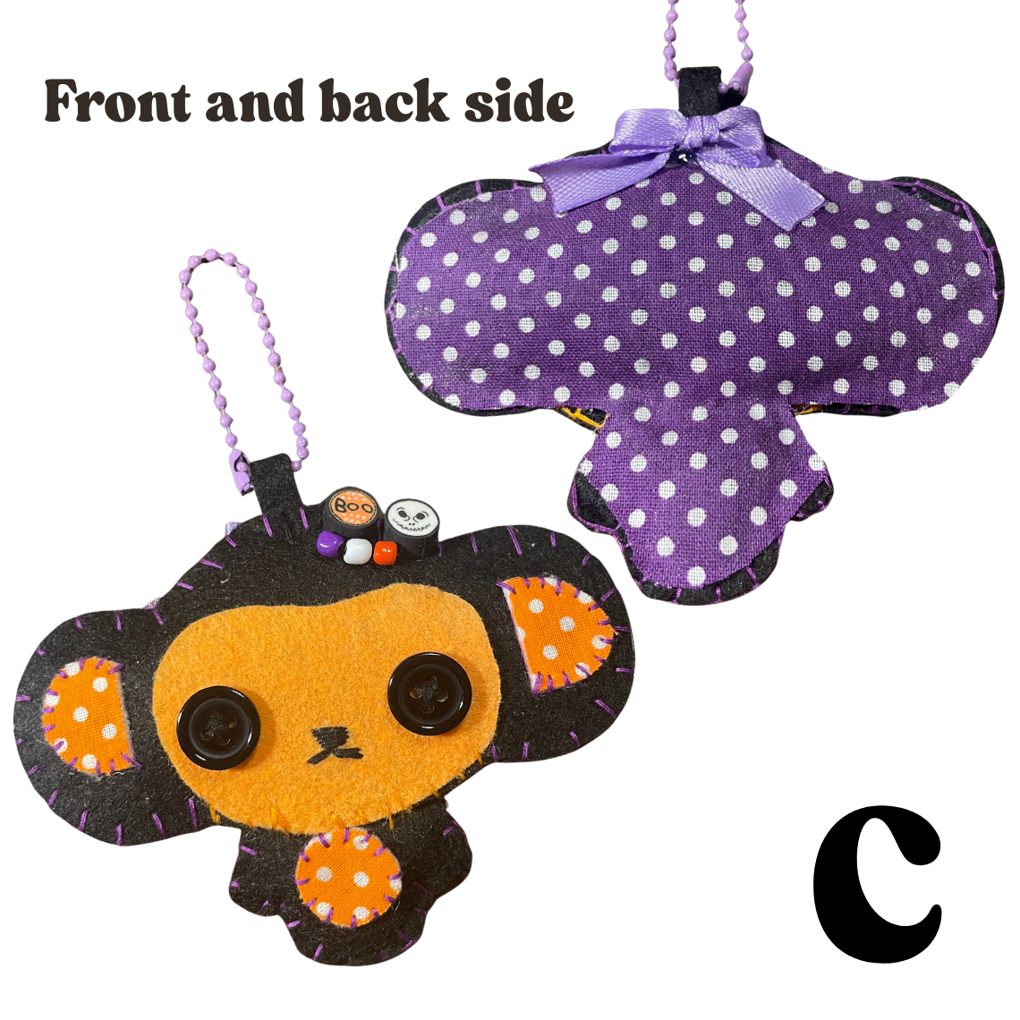 Spooky Monkey Felt Keychain