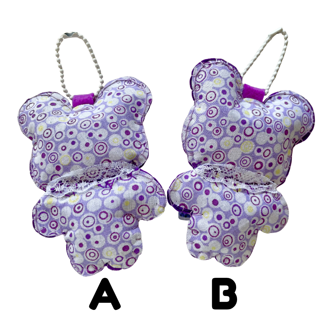 Handmade Taro Boba Bear Felt Keychain