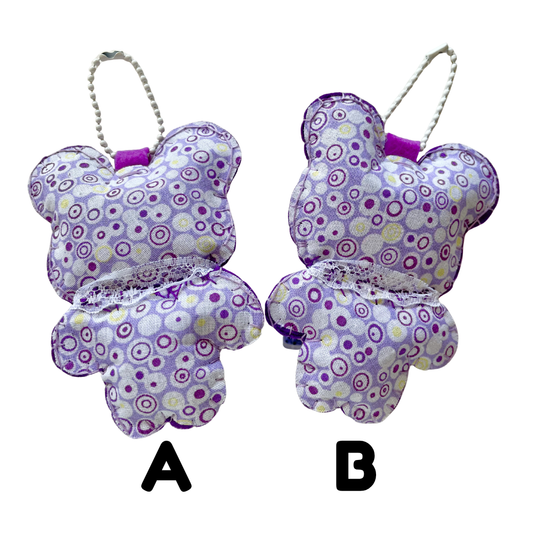 Handmade Taro Boba Bear Felt Keychain