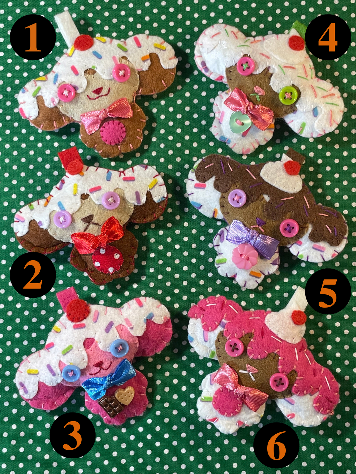 Ice Cream Themed Felt Monkeys Keychain