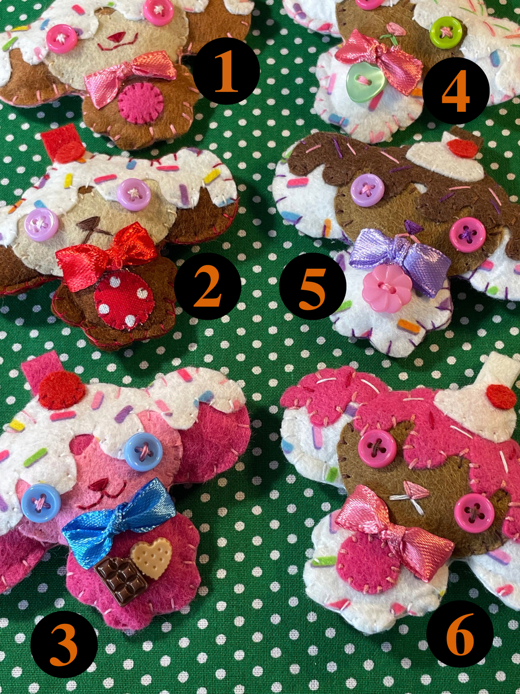 Ice Cream Themed Felt Monkeys Keychain