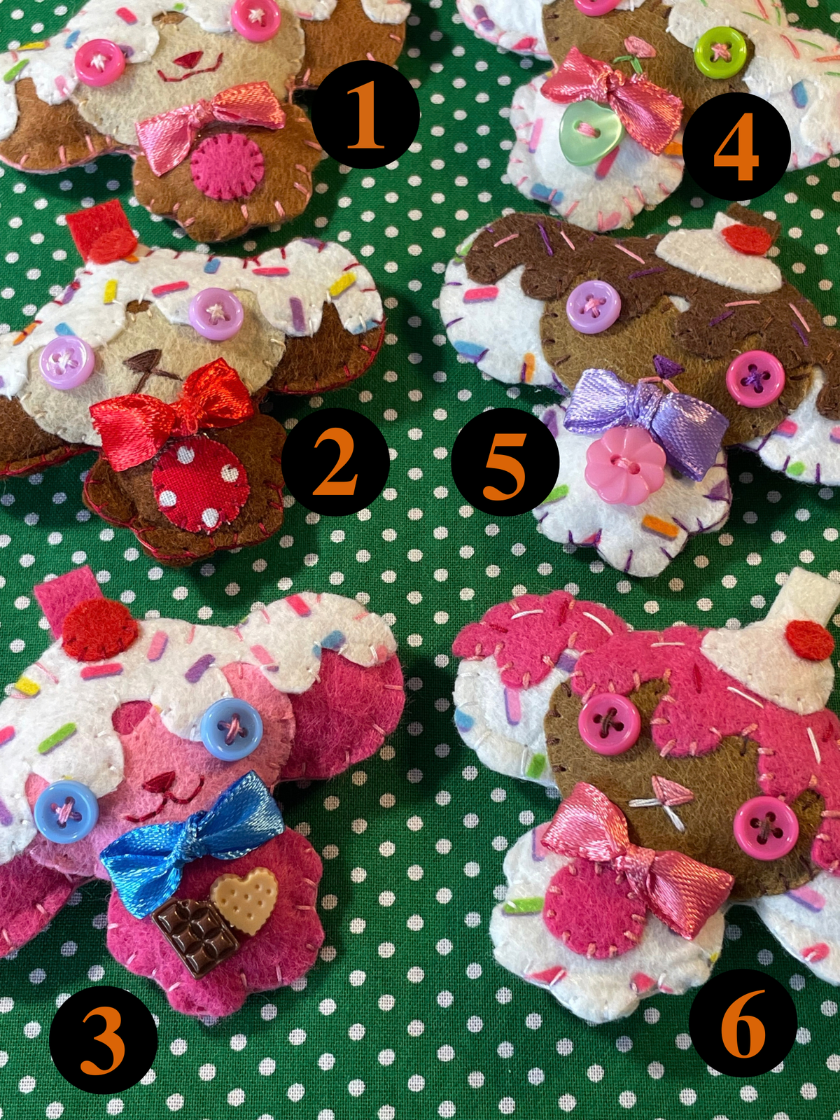 Ice Cream Themed Felt Monkeys Keychain