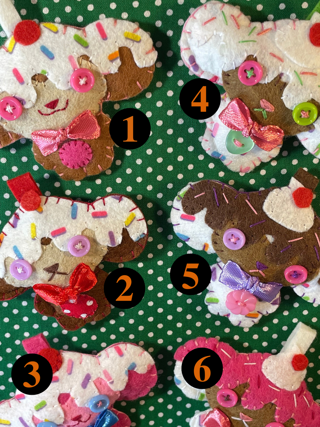 Ice Cream Themed Felt Monkeys Keychain