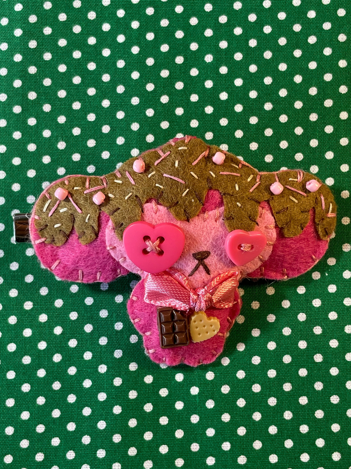 Ice Cream Felt Monkey Hair Clip