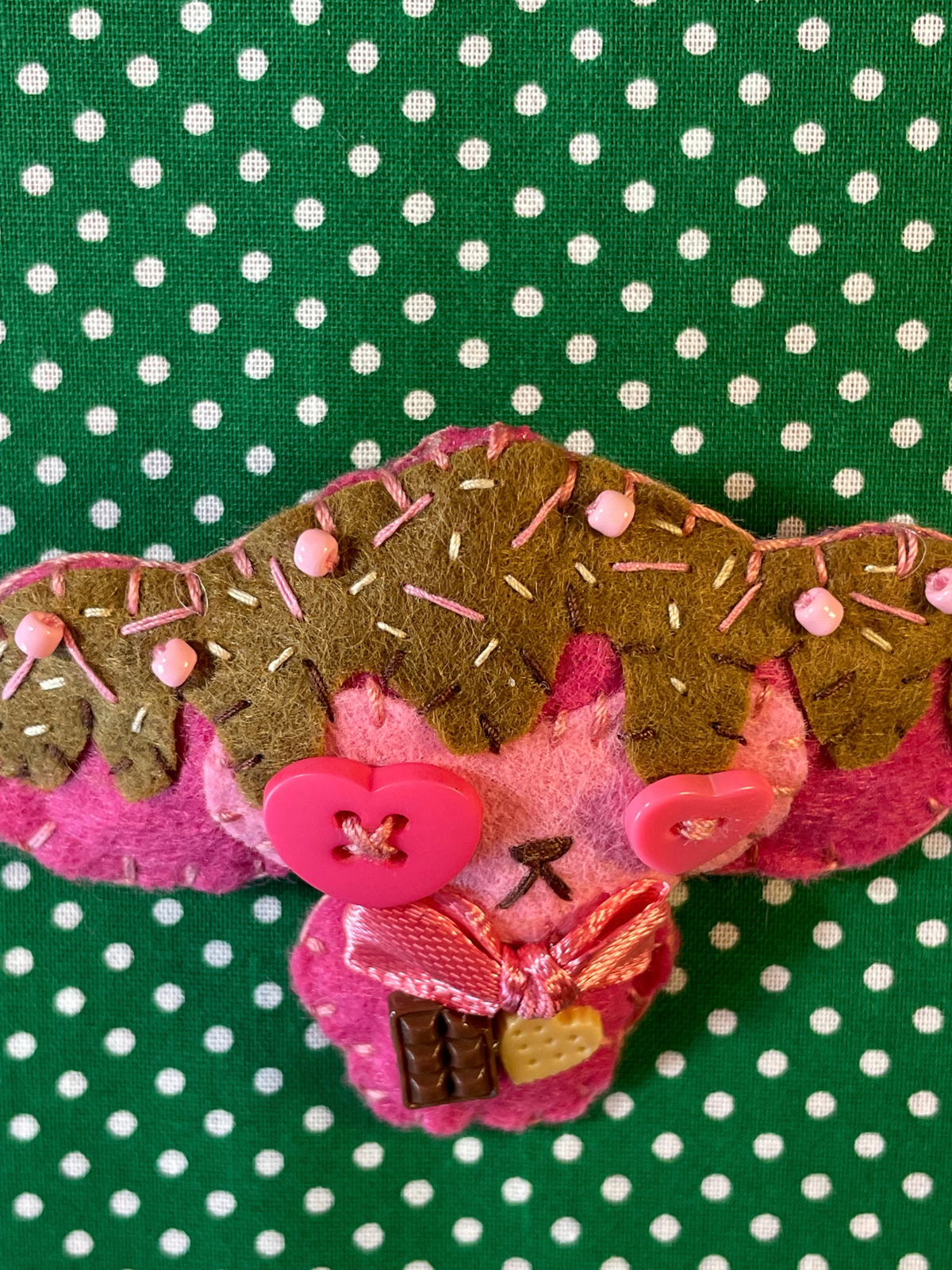 Ice Cream Felt Monkey Hair Clip