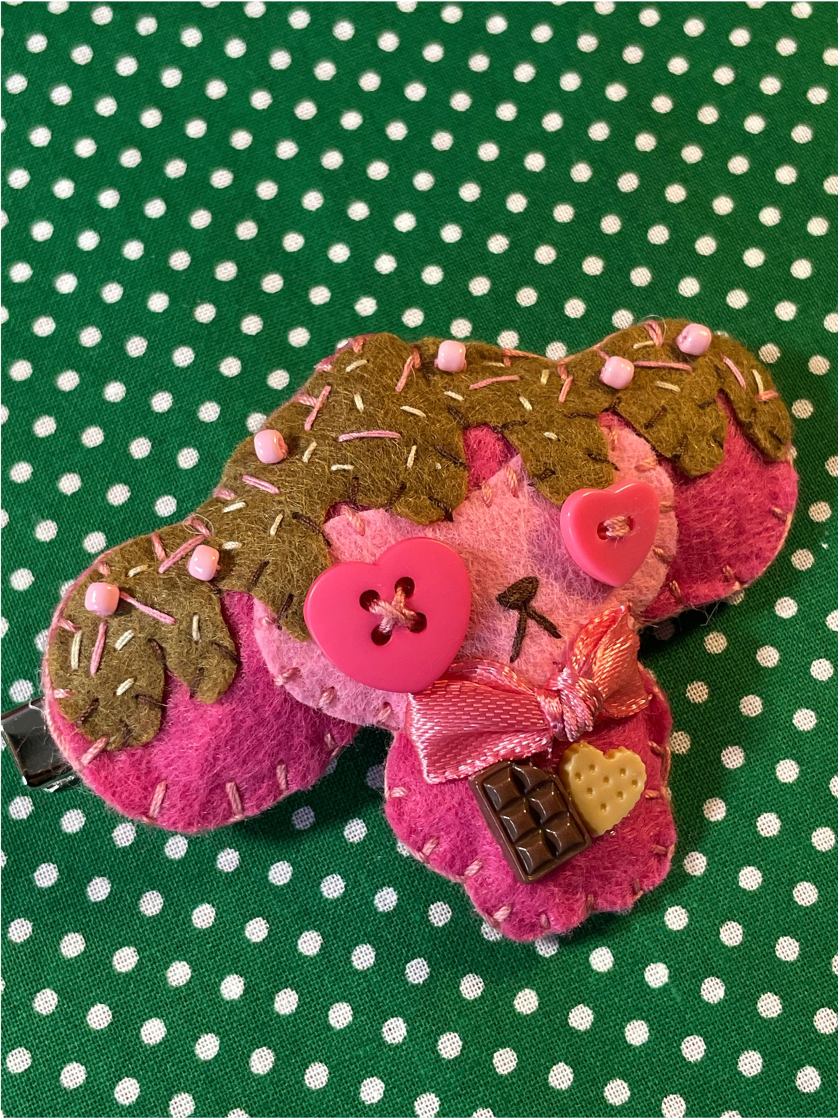 Ice Cream Felt Monkey Hair Clip
