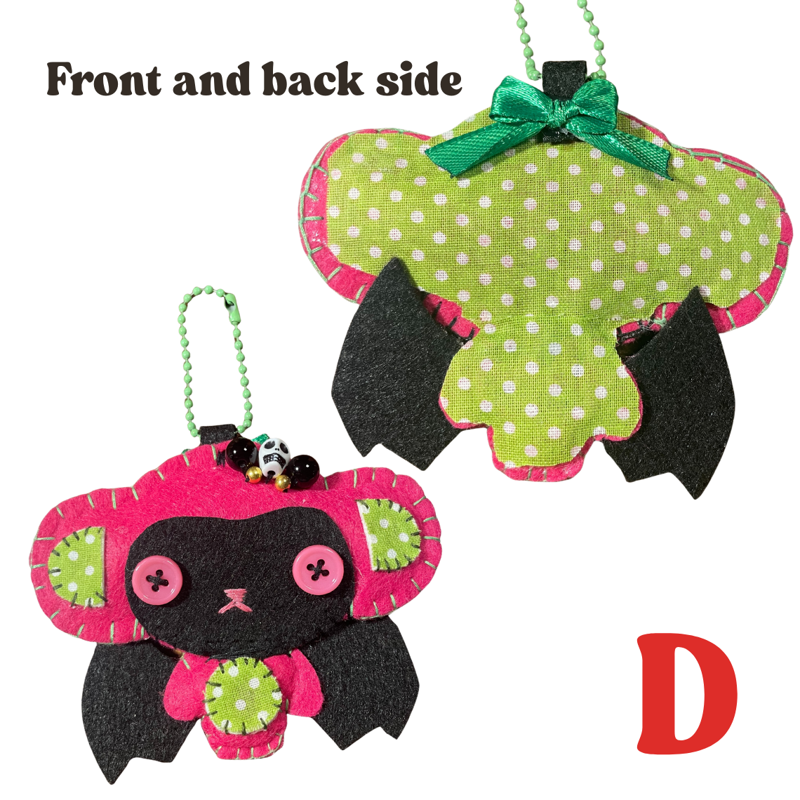 Red & Black Monkey Felt Keychain