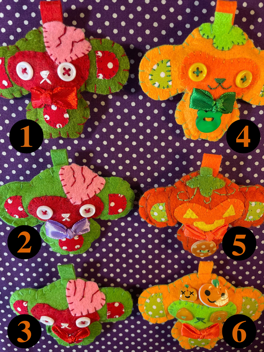 Halloween Themed Felt Monkeys Keychain