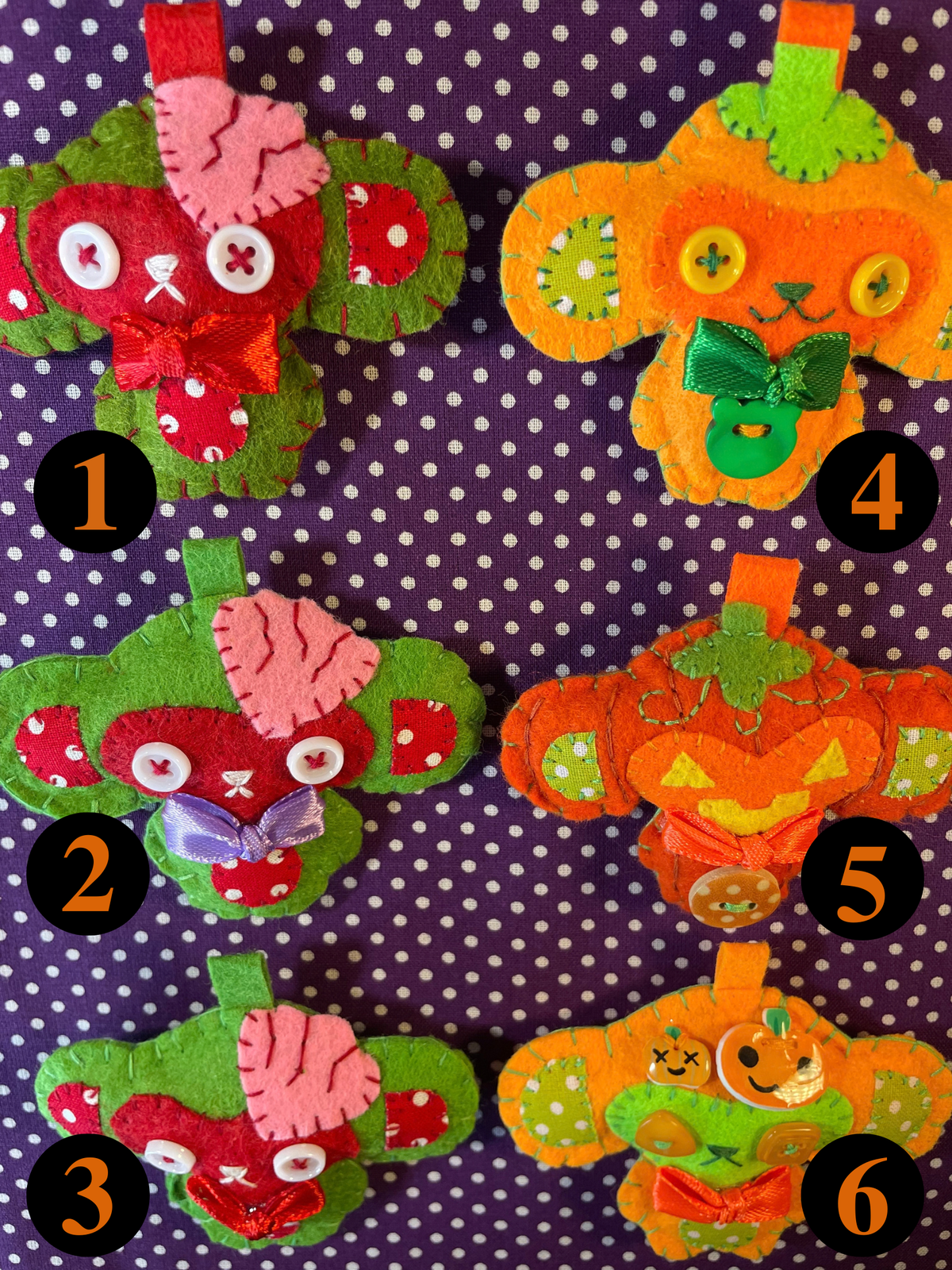 Halloween Themed Felt Monkeys Keychain