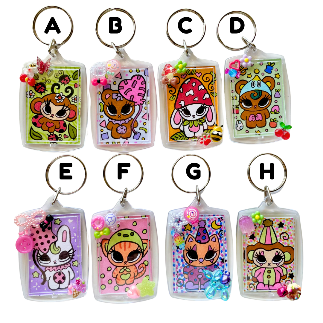 Cute Character Acrylic Bag Charm