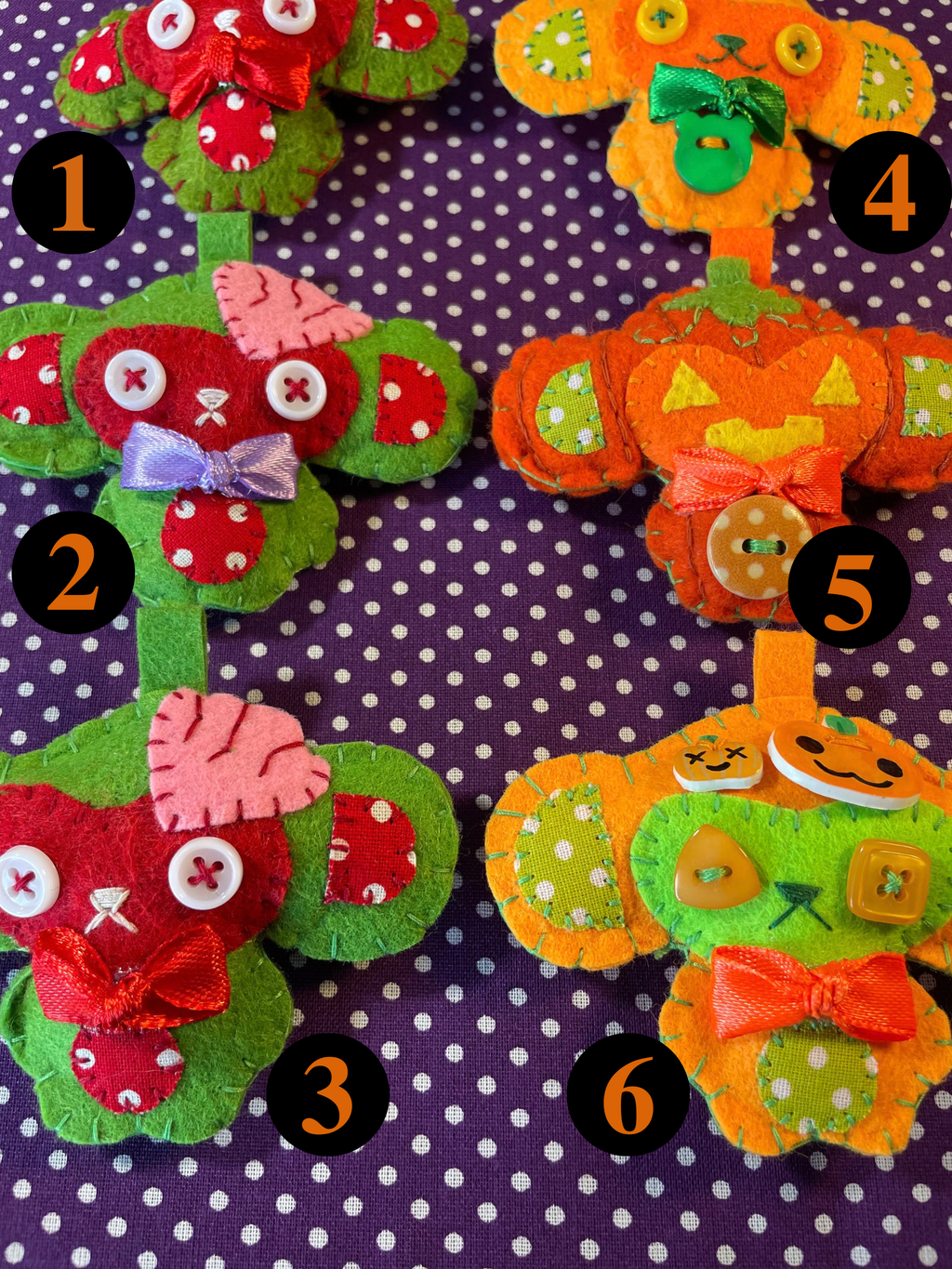Halloween Themed Felt Monkeys Keychain