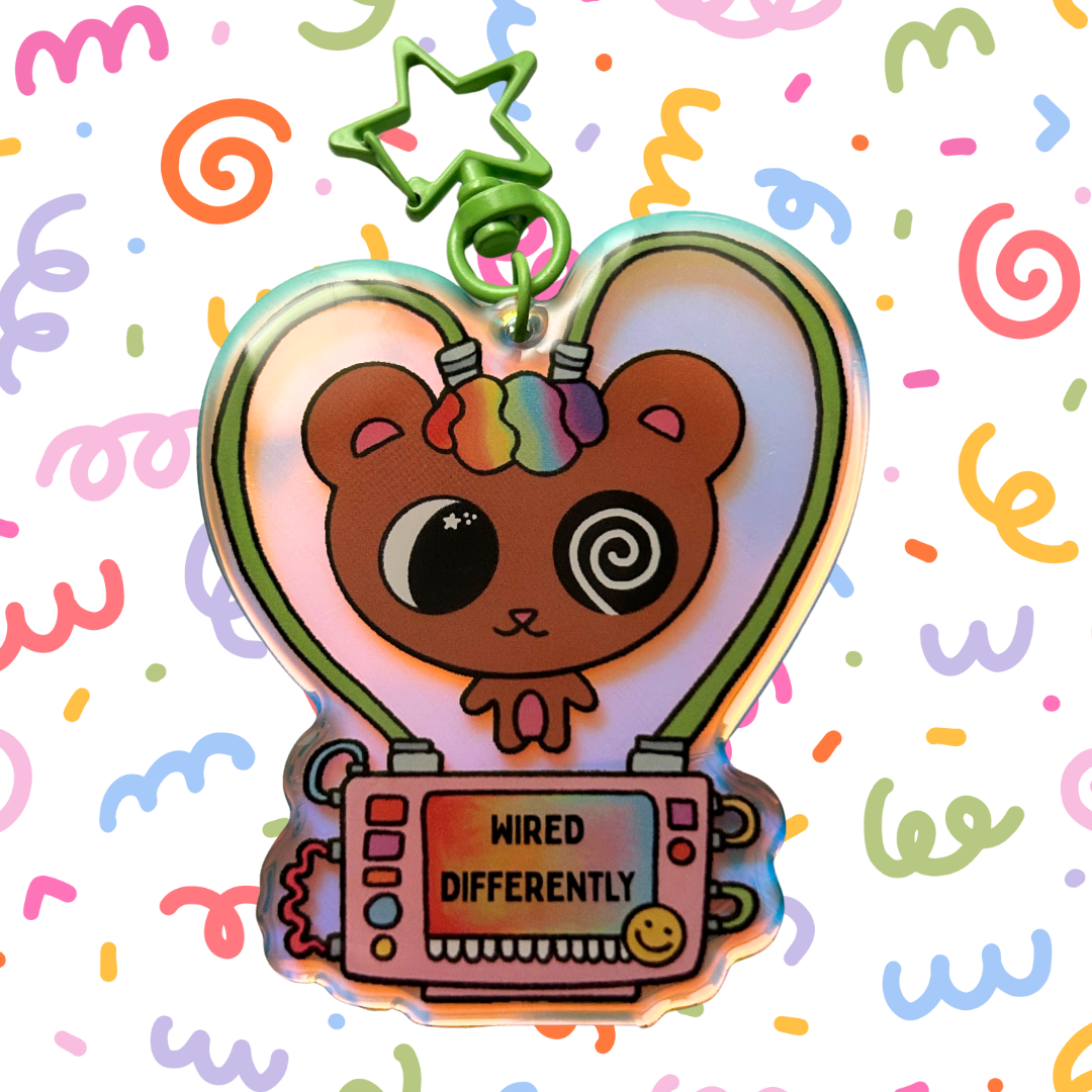 Wired Differently -  Rainbow Acrylic Keychain