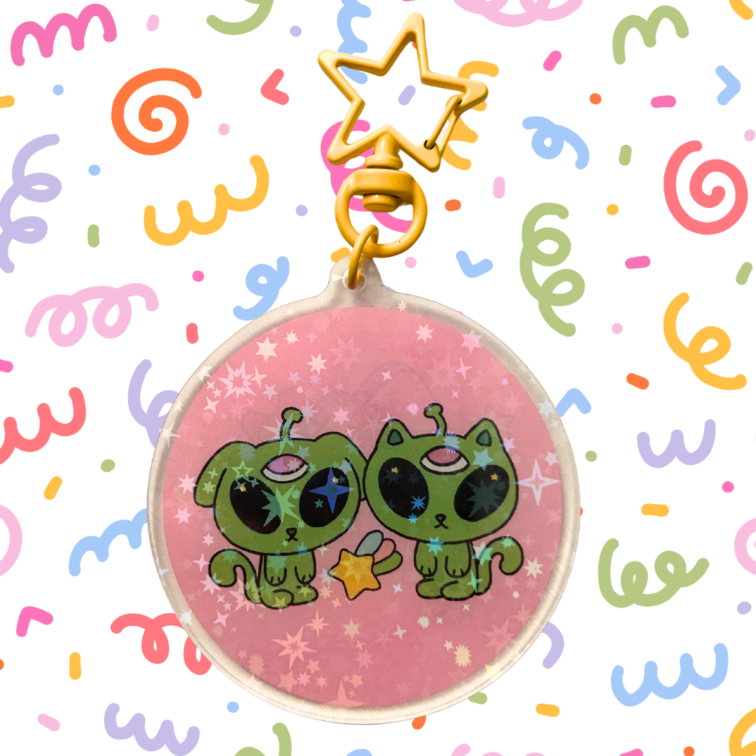 Space Buddies - Holographic Acrylic Keychain