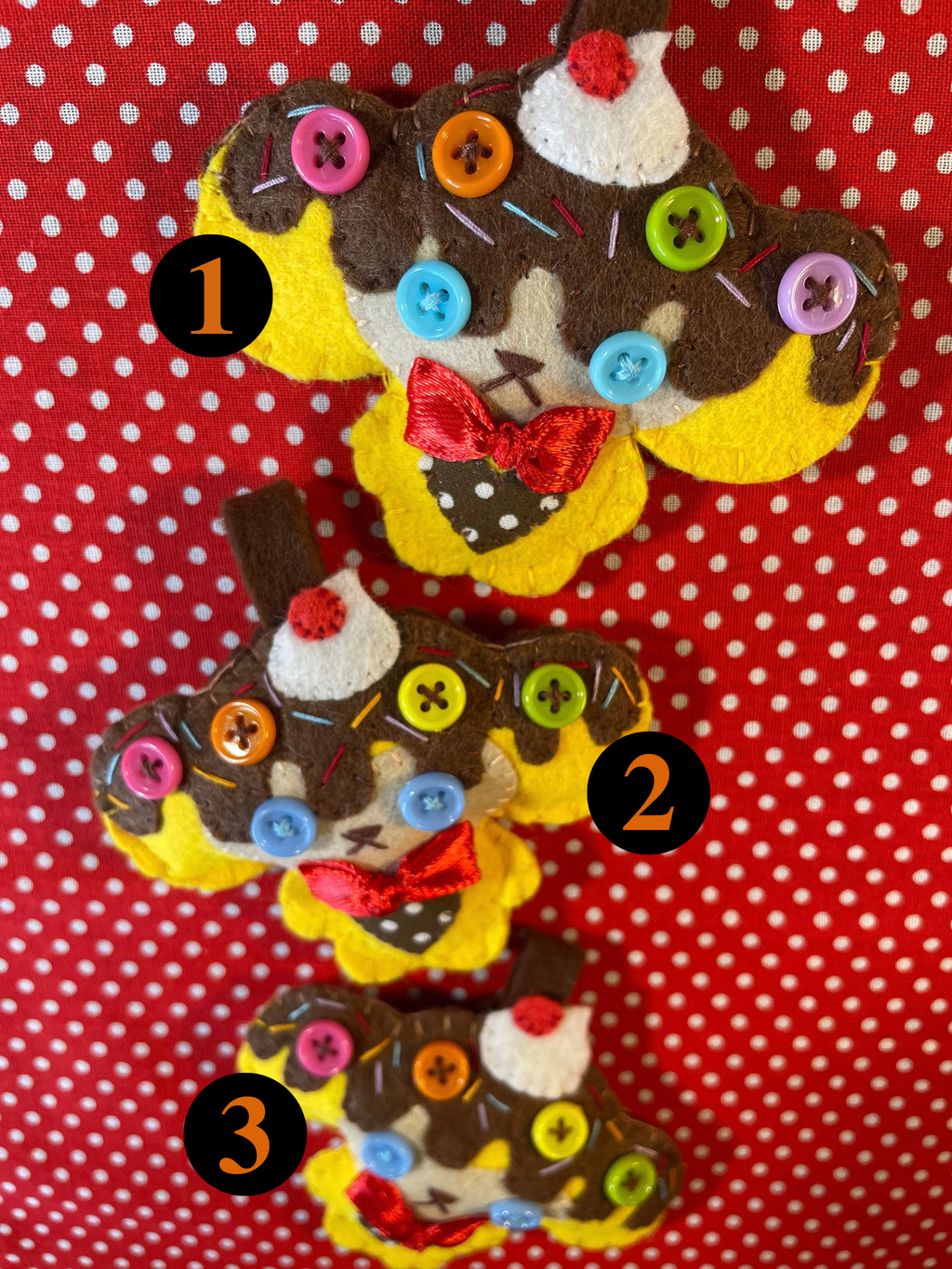 Sundae Felt Monkey Keychain