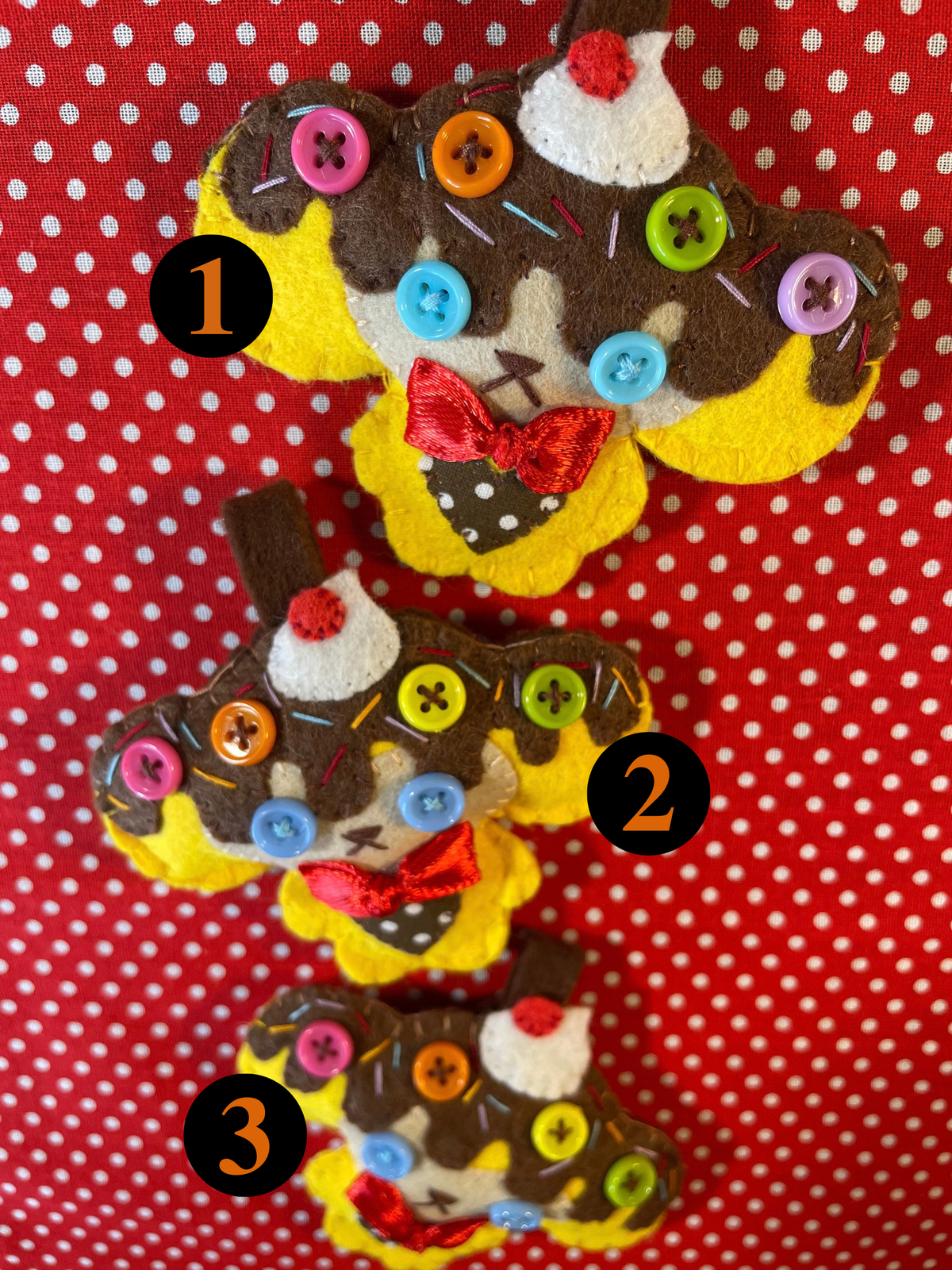 Sundae Felt Monkey Keychain
